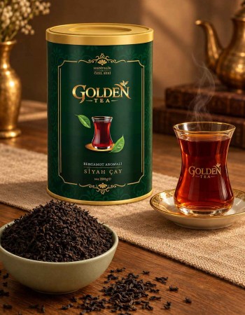 Bergamot Aromalı Siyah Çay - Yeşil Silindir Kutu - 200 Gr